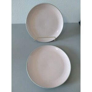3 HARKERWARE DINNER PLATES PINK‎ BLUSH SPECKLE VINTAGE COTTAGECORE PRAIRIE